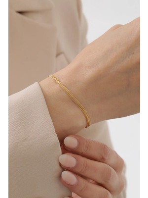 Yavuz Kuyumculuk 14 Ayar Altın Örgü Zincir Bileklik