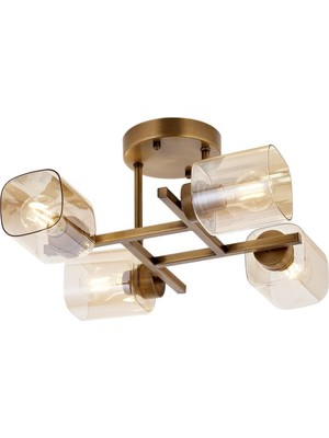TeknoKapsül AR-60271-4E Eskitme Kaplama Modern Avize E27 Metal Cam 44CM