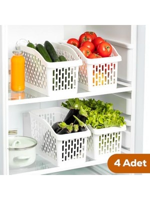 TeknoKapsül Org-23 4 Lü Çok Amaçlı Plastik Dolap Içi Düzenleyici Saklama Kutusu Organizer Sepet