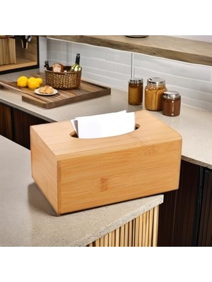 TeknoKapsül Peçetelik Kolay Kullanım Peçete Kutusu Doldurulabilir Kapaklı Dispanser Peçete Kutusu Ahşap