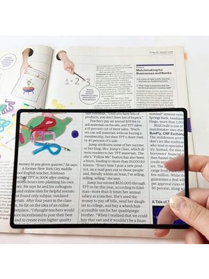 TeknoKapsül 3 x Büyütme Okuma Büyüteci, Tüm Sayfalar Için Büyüteç, Lens Büyüteç, Yaşlılar, Okuma, Kitaplar, Haritalar Için, (180 × 120 Mm), 1 Adet,