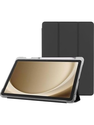 TeknoKapsül Galaxy Tab A9+ Plus 11 Inç Uyumlu Smart Kılıf, S Pen Kalemlikli, Trifold, Esnek, Mat, Darbeye Tam Dayanıklı Tablet Kılıfı (Siyah)