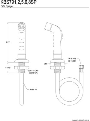 TeknoKapsül Brass KBS796SP Mutfak Bataryası Yan Püskürtücü, Antik Bakır Eşleşecek Şekilde Üretildi