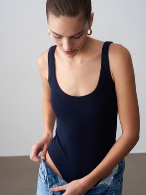 Dilvin 21053 Askılı Bodysuit-K.lacivert