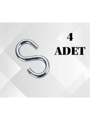 TeknoKapsül Çinko Ile Işlenmiş 316 Paslanmaz Çelik Krom S Kanca, 6 mm 4 Adet Her Türlü Amaç Için Kullanılır