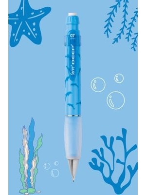 TeknoKapsül Deep Mekanik Kurşun Kalem 0.7 mm Gök Mavi Yunus Deseni