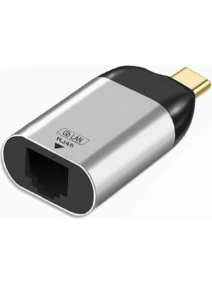 TeknoKapsül 3.1 Type - C To Ethernet Adaptör Çevirici 1/1000 1 Gigabit Tip C Ethernet Ağ Lan Adaptörü ve Type C Çıkışlı Notebook Dizüstü Bilgisiyar Uyumlu S-1725
