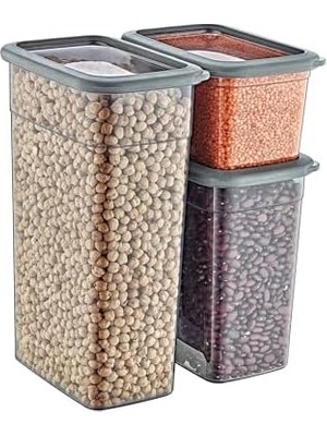 TeknoKapsül 8'li Set Skali Dikdörtgen Saklama Kabı (8'şer Adet 1210 Ml, 2350 Ml, 3500 Ml)