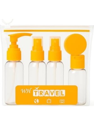 TeknoKapsül 5 Parça Seyahat Çanta Içi Şişeler Makyaj & Kişisel Bakım Şişe Seti (5, Turuncu)