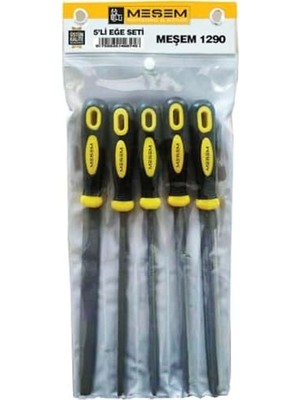 TeknoKapsül 32 cm Büyük Boy 5 Li Eğe Seti Marka Yüksek Kalite Üçken Kare Oval Set 1410