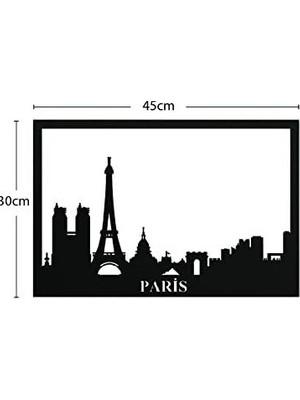 TeknoKapsül Yurupa Yurudesign Lazer Kesim Metal Duvar Tablo Paris 30 * 45
