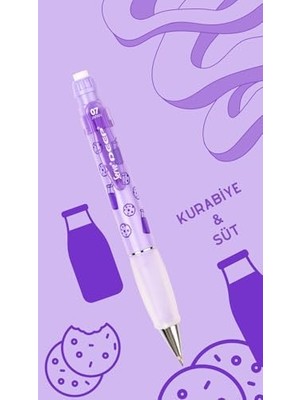 TeknoKapsül Deep Süt & Kurabiye Baskılı Mekanik Versatil Kalem 0.7 Lavanta