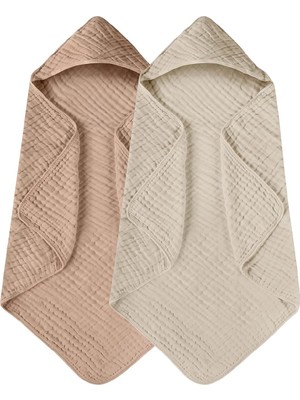 TeknoKapsül Müslin Pamuklu Havlu Kundak - 80X80 cm Bebek Banyo Havlusu - Ultra Yumuşak ve Emici
