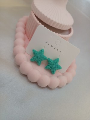 CSAY Moda Yeşil Yıldız Küpe