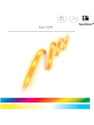 TeknoKapsül Wiz Ayarlanabilir Beyaz ve Renkli LED Şerit, 4 M, Type-C, 16 Milyon Renk, Wlan Üzerinden Uygulama/ses ile Akıllı Kontrol