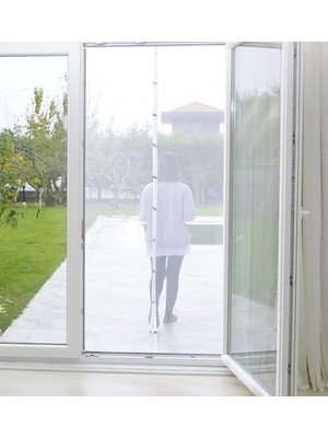 TeknoKapsül Mia Luas Mıknatıslı Kapı Sinekliği, Sinek Böcek Tutucu, Beyaz Tül Sineklik, Sivrisinek Ağı, Balkon Kapısı, Sürgülü Kapı, Teras Kapısı Için Mıknatıslı Perde 105 cm