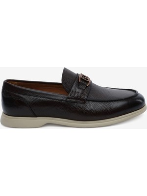 Greyder Erkek Kahverengi Hakiki Deri Loafer Ayakkabı 6Y1KA64668