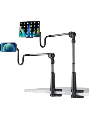 TeknoKapsül 360° Dönen Uzun Kollu Ayarlanabilir Tablet ve Telefon Tutucu Stand