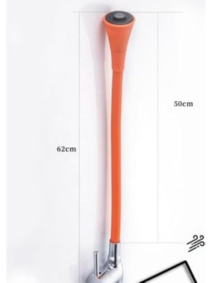 TeknoKapsül Esnek Silikon Musluk Başlığı – Kıvrılabilir ve Oynar Başlıklı, Musluk Uzatma Aparatı | Mutfak ve Banyo Bataryaları Için Ayarlanabilir Su Yönlendirici 52 cm Kırmızı