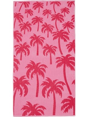 TeknoKapsül Kadın Kadın Desenli Plaj Havlusu, Pembe, Tek Beden