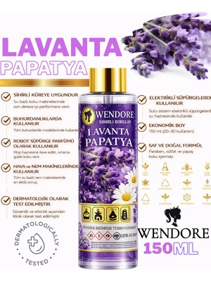Wendore Sihirli Kokular Küre & Tüm Mak. Uyumlu Geniş Alan Koku Makinesi Parfüm Solüsyonu Lavanta 150 ml