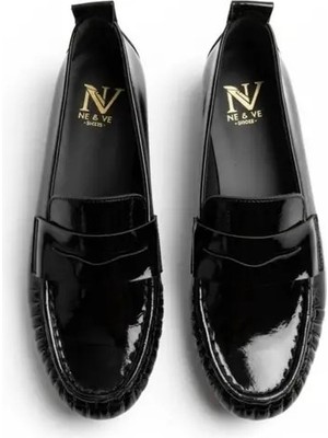Ne&Ve Shoes Rugan Deri Astarsız Esnek Kadın Günlük Şık ve Rahat Loafer