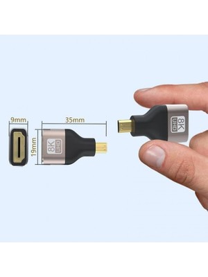 TeknoKapsül 8k Micro HDMI Çevirici 8k UHD HDMI Micro HDMI Çevirici Cep Telefonlarına Olmaz
