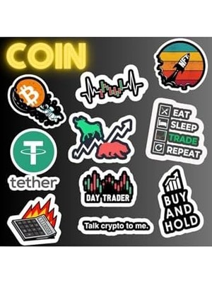 TeknoKapsül Kripto - Borsa - Trader Seti | Laptop Notebook Telefon Etiket