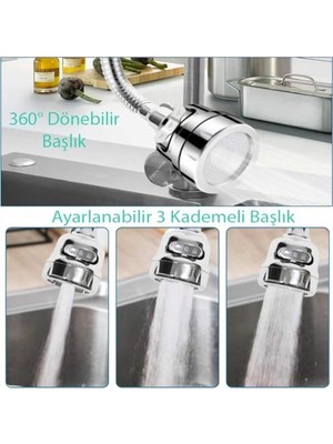 TeknoKapsül 3 Kademeli Tasarruflu Mutfak Musluk Başlığı