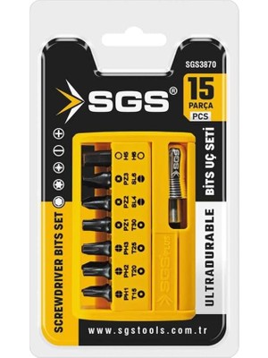 TeknoKapsül 15 Parça Profesyonel Tornavida Uç ve Hızlı Adaptör Seti, Model SGS3870, Ph1-Ph3 ve Pz1-Pz3 Uçlar ile H5 Adaptör Içerir