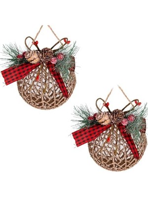 TeknoKapsül Yılbaşı Ağaç Süsü Yılbaşı Topu 2 'li Set 10 Cm.