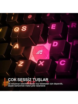 TeknoKapsül Steelseries Apex 3 Tkl Türkçe Gaming Klavye Tenkeyless, 8 Bölge Rgb Aydınlatma Türkçe Qwerty