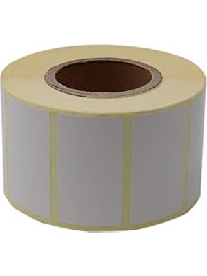 TeknoKapsül Kuşe Etiket 45MM x 25MM Ruloda 1000 Adet 40MM Çapında Baskısız Barkod Yazıcı Etiketi