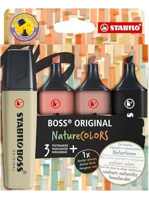 TeknoKapsül Orıgınal Naturecolors - Fosforlu Kalem - 4'lü Paket - Çeşitli Renkler