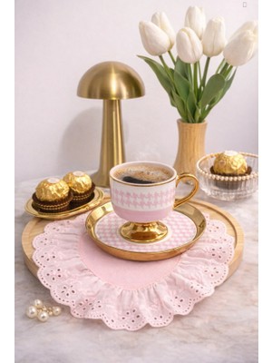 Nurgita Home Fisto Fırfırlı Kahve Yanı Sunumluk & Koktyel Peçetesi & Soft Luxury Kahve Sunum Peçetesi (1 Adet )
