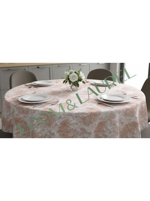 TeknoKapsül Dokuma Yuvarlak Masa Örtüsü 160 cm | Açık Kahverengi