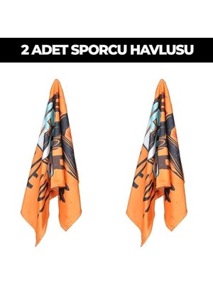 TeknoKapsül Wonkey Baskılı Antreman Fitness Sporcu Havlusu, Boks Pilates Gym Tenis Ter Havlusu 45X100 cm (2 Adet, V5 - Up - Sarı)