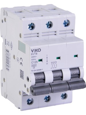 TeknoKapsül 6VTB-3C125 Otomatik Sigorta 6ka C Tipi 3 Kutup 125A