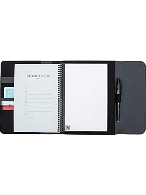 TeknoKapsül Kapsül 2.0 Folyo Kapak, Çekirdek, ve Füzyon Için -%100 Geri Dönüştürülmüş Pet Plastik, Kalem Tutucu, Manyetik Toka - Gri, Yönetici A5