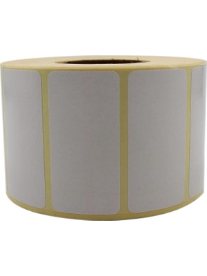 TeknoKapsül Kuşe Etiket 60MM x 30MM Ruloda 1000 Adet 40MM Çapında Baskısız Barkod Yazıcı Etiketi