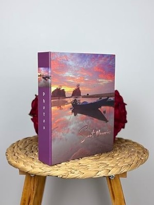 TeknoKapsül Fotoğraf Albümü 10X15CM 200 Fotoğraf Kapasiteli Renkli Sandal Desenli Anı Albümü