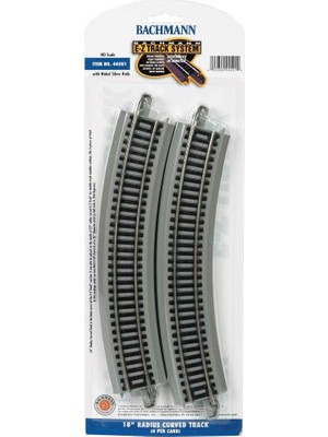 TeknoKapsül Trains 44501 -Fit E-Z 45,72 cm Yarıçap Kavisli Pist (4/kart) -Nikel Gümüş Ray, Gri Yol Yatağı-Ho Ölçeği, Gri, 6 Uk