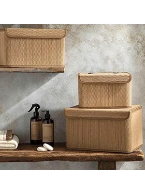 TeknoKapsül Gina Bambu Saklama Kutusu 33X23X20 cm Açık Kahverengi