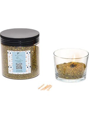 TeknoKapsül Jasmine Kokulu Yeşil Yaratıcı Inci Tozu Mum (30 Adet Fitil ile BIRLIKTE)-250 gr