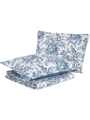 TeknoKapsül Yorgan Seti Ters Çevrilebilir Pamuklu Yatak Takımı Eşleşen Yastık Kılıflı, Her Mevsim Için Hafif Ev Dekoru,, Delft Mavisi