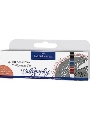 TeknoKapsül Kaligrafi Çizim Kalemi Seti 4’lü, 2 mm Kesik Uç, Kalıcı Hint Mürekkebi, Solmaya Dayanıklı, 4 Renk