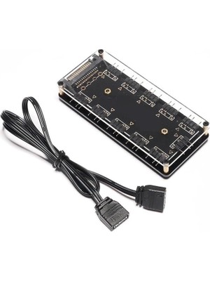 TeknoKapsül Rgb LED 3 Pin 11 Port 5V Sata Power Güç Fan Çoklayıcır Şerit Hub Kablo Splitter
