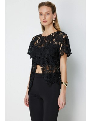 Ekol Asimetrik Kesim Dantelli BLUZ2864