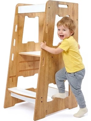 Minera Ahşap Montessori Öğrenme Kulesi 2-6 Yaş