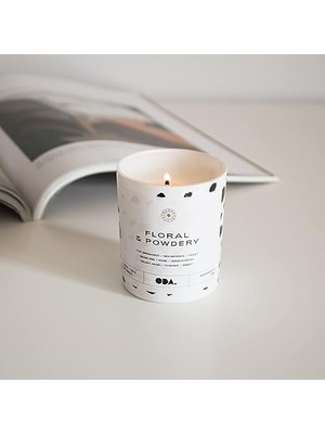 TeknoKapsül Floral & Powdery - Çiçeksi & Pudramsı Kokulu Dekoratif Desenli Soya Mumu I 150 gr (Renkli)